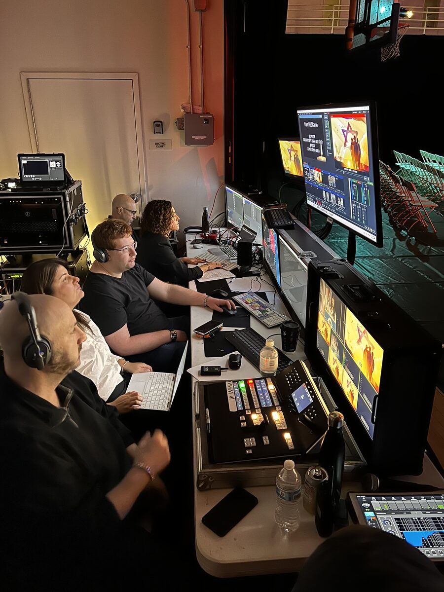 Video switching crew in control room